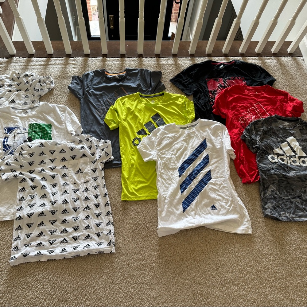 Adidas Boys Athletic Tops (lot of 9) L/G (14/16)
